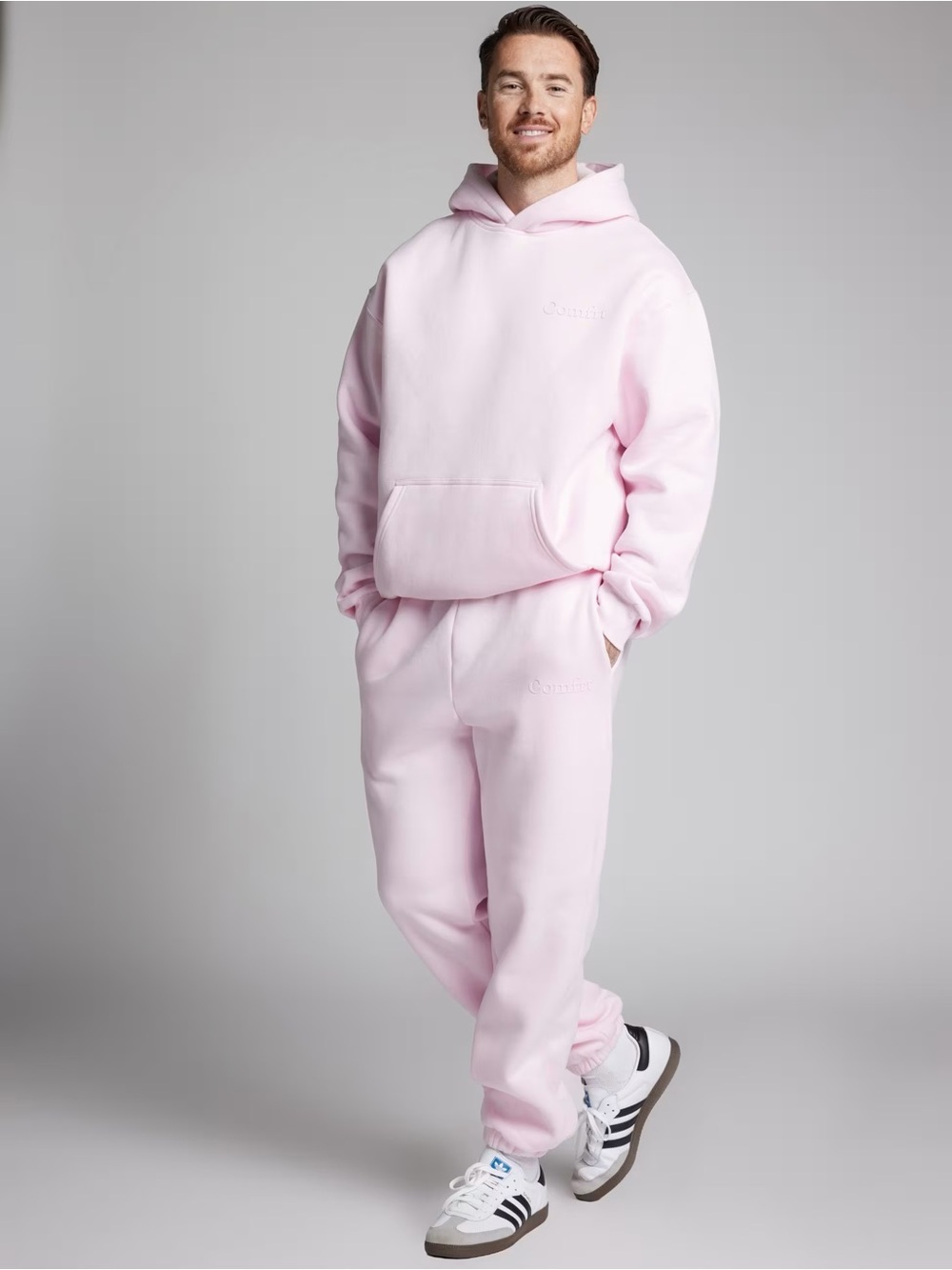 Comfrt Minimalist Set(Hoodie and Sweats) in Powder Pink